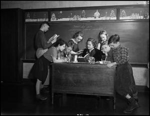 Primary view of object titled '[Children learning in science class]'.