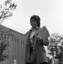 Photograph: [Woman on the UNT campus]