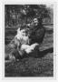 Photograph: [Bill Nelson smiling with rough collie]