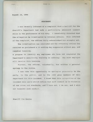 Primary view of object titled '[Statement: Official Apology]'.