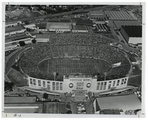 Primary view of object titled '[Aerial view of the Cotton Bowl full of spectators]'.