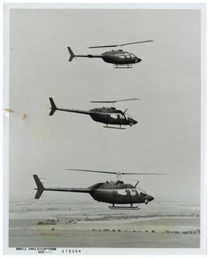Primary view of object titled '[Kiowa helicopters in flight]'.