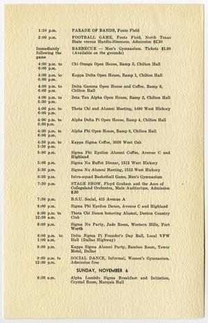 Una página llena de texto de color negro que muestra un programa para un par de días, de la 1:10 p. m. hasta las 8:30 a. m.