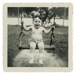 Primary view of object titled '[Rudy Flores on swing]'.