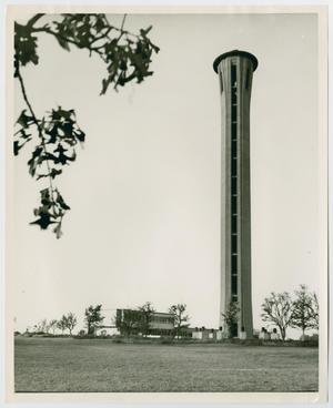 Primary view of object titled '[The tower at the University of Dallas]'.