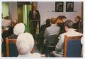 Photograph: [David Owsley speaking at the Owsley Foyer dedication]