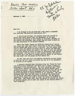 Primary view of object titled '[Letter from Lloyd D. Munson, February 7, 1983]'.