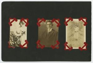 Primary view of object titled '[Album page with four photos "flowers/cars"]'.