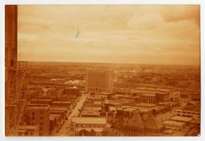 Primary view of object titled '[Aerial view of downtown Fort Worth]'.