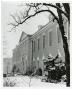Photograph: [Library Building during a snow fall]