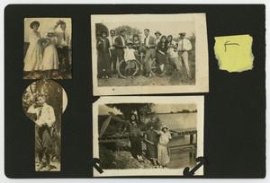 Primary view of object titled '[Album page with five photos "outdoors"]'.