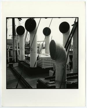 Primary view of object titled '[Photograph of five ship funnels]'.