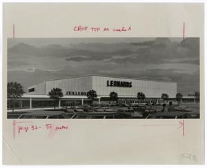 Primary view of object titled '[Artistic rendering of a Leonard's department store]'.