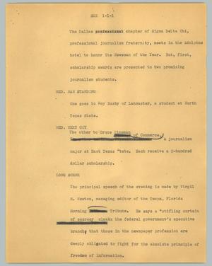 Primary view of object titled '[News Script: SDX]'.