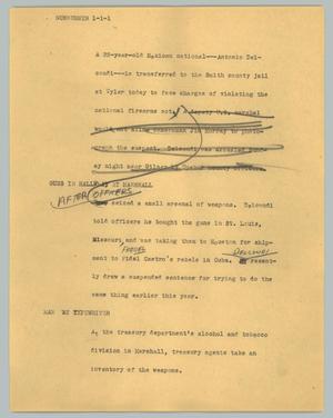 Primary view of object titled '[News Script: Gunrunner]'.