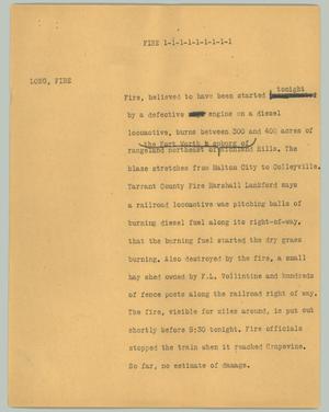 Primary view of object titled '[News Script: Fire]'.