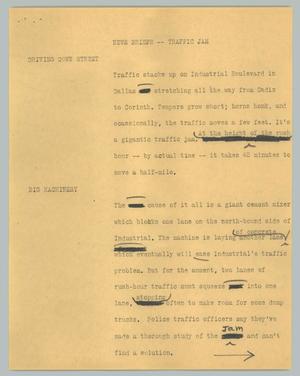 Primary view of object titled '[News Script: Traffic jam]'.