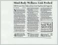Thumbnail image of item number 1 in: '[Copy of Article: Mind-Body Wellness Link Probed]'.