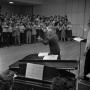 Photograph: [A Cappella choir with director Frank McKinnely]