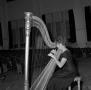 Photograph: [Choralettes member playing the harp]
