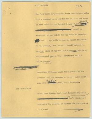 Primary view of object titled '[News Script: City Council]'.