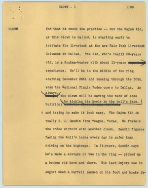 Primary view of object titled '[News Script: Clown]'.