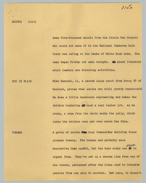 Primary view of object titled '[News Script: Scouts]'.