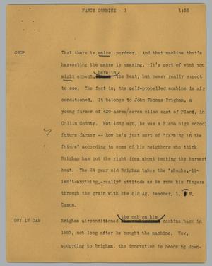 Primary view of object titled '[News Script: Fancy combine]'.