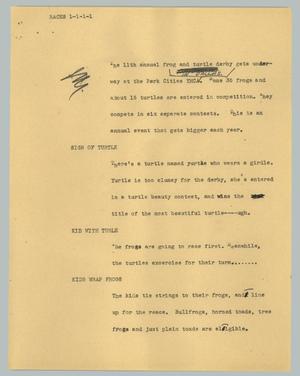 Primary view of object titled '[News Script: Races]'.