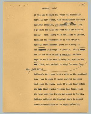 Primary view of object titled '[News Script: Rathman]'.