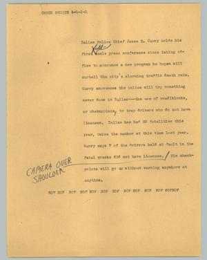 Primary view of object titled '[News Script: Check points]'.