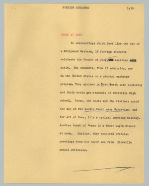 Primary view of object titled '[News Script: Foreign students]'.