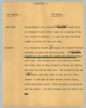 Primary view of object titled '[News Script: Swimsuits]'.