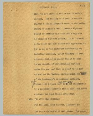 Primary view of object titled '[News Script: Alphonse]'.