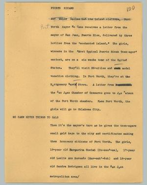 Primary view of object titled '[News Script: Puerto Ricans]'.