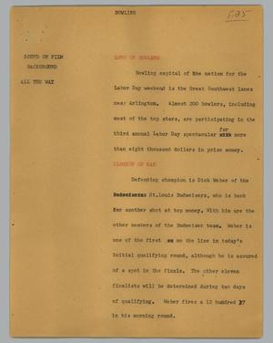 Primary view of object titled '[News Script: Bowling]'.