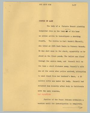 Primary view of object titled '[News Script: She shot him]'.