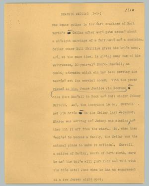 Primary view of object titled '[News Script: Beatnik wedding]'.