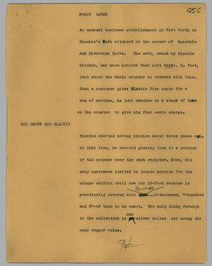 Primary view of object titled '[News Script: Penny saver]'.