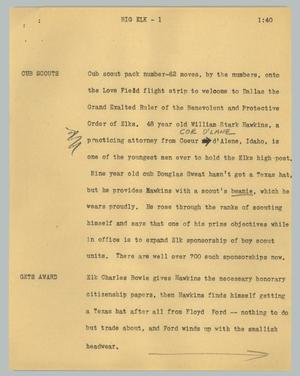 Primary view of object titled '[News Script: Big Elk]'.