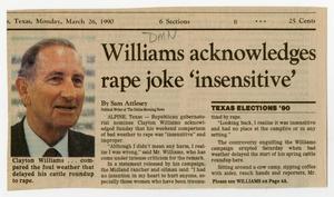 Primary view of object titled '[Newspaper clippings: William's rape joke]'.