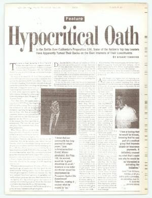 Primary view of object titled '[Magazine Article: Hypocritical Oath]'.