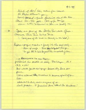 Primary view of object titled '[Handwritten Notes: Interview with Khalid Muhammad]'.