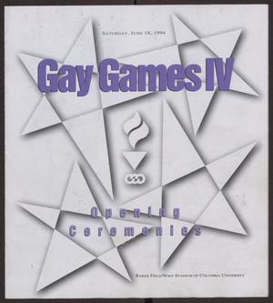 Primary view of object titled '[Gay Games IV opening ceremonies pamphlet]'.