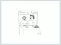 Primary view of [Drawing of two people sitting in behind booth]