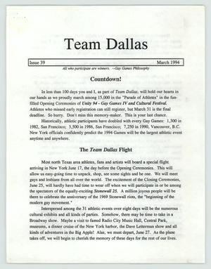 Primary view of object titled '[Newsletter: Team Dallas Issue 39]'.