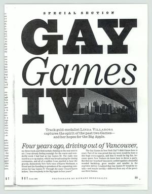 Primary view of object titled '[Article: Gay Games IV]'.