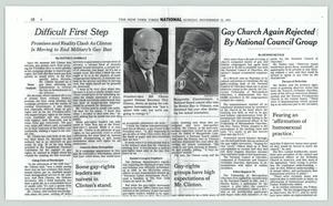Primary view of object titled '[Clipping: New York Times articles on gay rights]'.