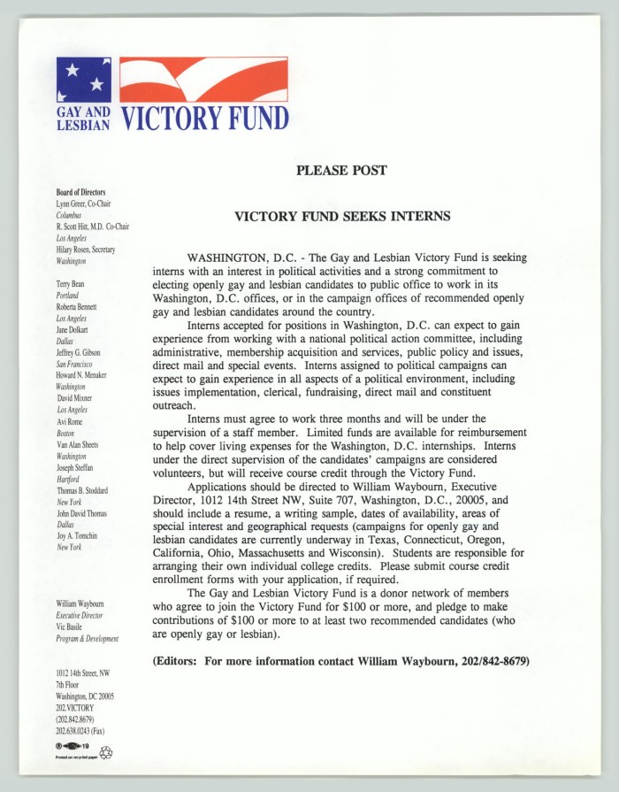 News Release Victory Fund Seeks Interns The Portal To Texas