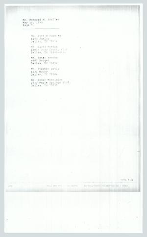Primary view of object titled '[Contact information: Bernard Stoller]'.